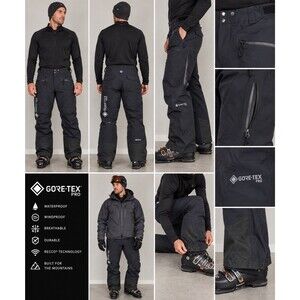 (A6) GORE-TEX PRO Outerwear On Demand Men’s XL Ski Snowboard Pants Black RECCO